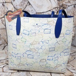 NWT Arch Off The Grid Bon Voyage Large Reversible Tote with Pouch Kate Spade